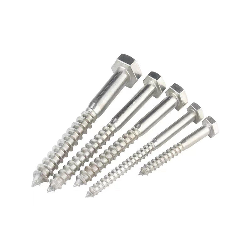 [Australia - AusPower] - 1/2 X 6" Hex Head Lag Screws Bolts, 304 Stainless Steel 18-8, Hexagon Head Wood Screws Hex Lag Screws, Pack of 1 1/2 X 6" 