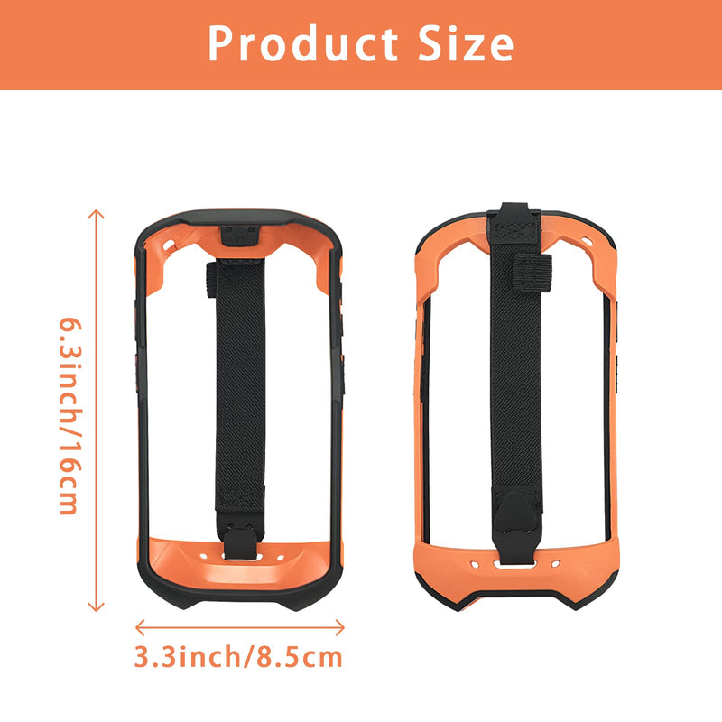 Protective Cover Bumper Case Rugged Boot with Hand Strap for Zebra TC51 TC510K TC52 TC56 TC57,Slim TPU Scanner Cover,Barcode Touch Mobile Computer Accessories (Orange) Orange