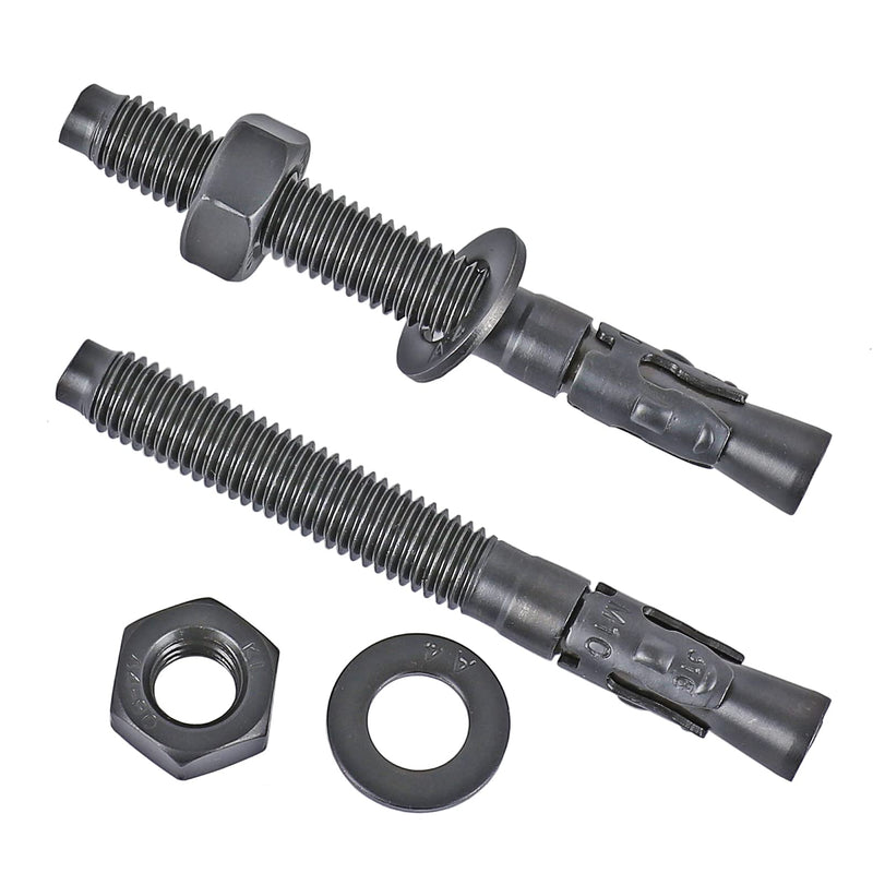 [Australia - AusPower] - T316 Stainless Steel (Marine Grade) Wedge Anchor Bolt (3/8"×3-1/2", Black, 10 Pack) 3/8"×3-1/2" 
