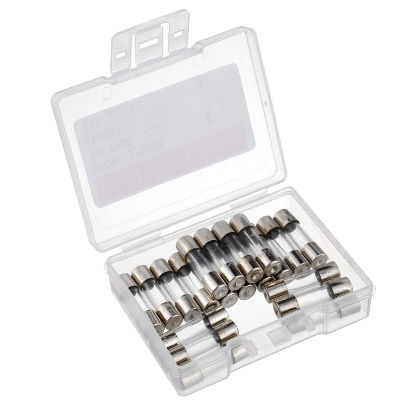 [Australia - AusPower] - BOJACK F10AL250V 5x20mm 10A 250V Fast Melt Fuses 10 Amp 250 Volt 0.2 x 0.78 Inch Glass Tube Fuses (Pack of 20) F10A 