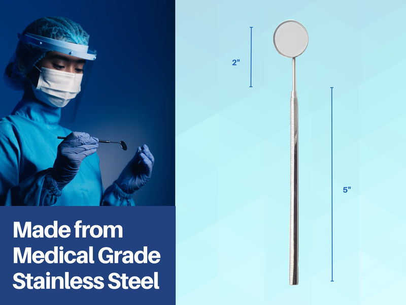 [Australia - AusPower] - Dental Mouth Mirror Pack of 10 with Stainless Steel Handle by Artman Instruments 