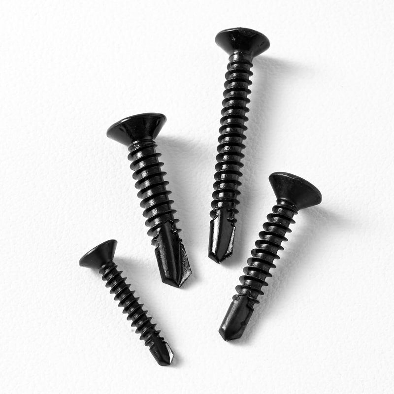 [Australia - AusPower] - #6 x 3/4" (100 Pack) Flat Head Sheet Metal Screws Phillips Drive Fast Self-Tapping Screw Wood Screws, High-Strength 410 Stainless Steel, Black Oxide #6 x 3/4'' 