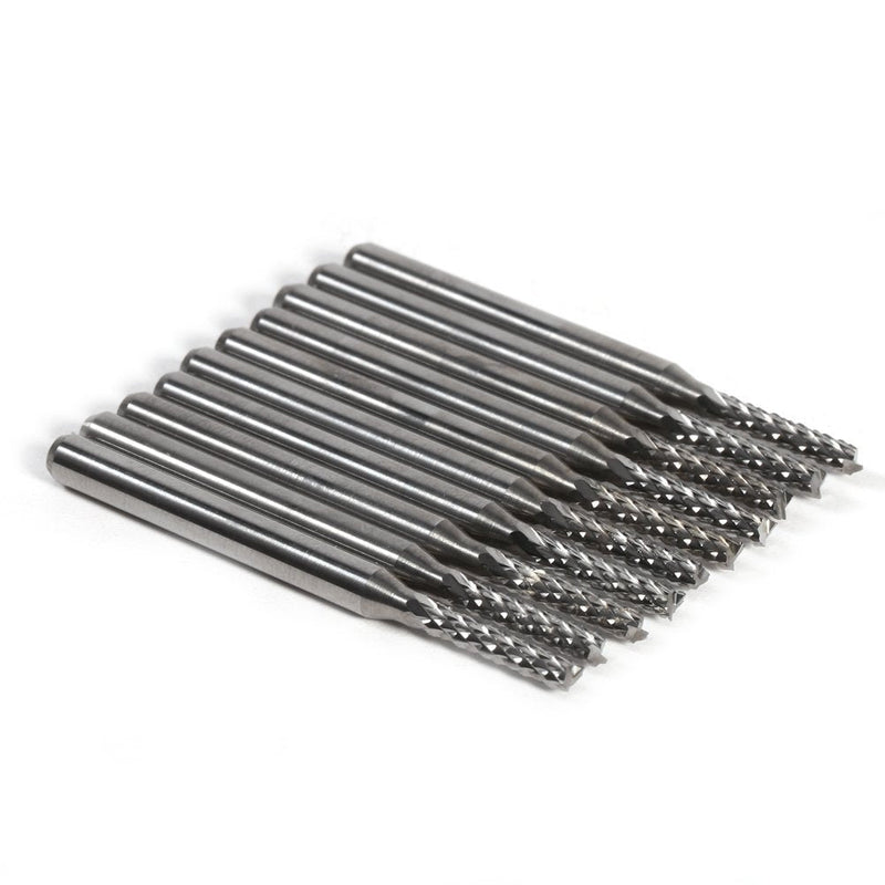 [Australia - AusPower] - 2mm Cemented Carbide End Mill CNC Router Bits 37mm 2 Flute SMT PCB Cutting Tool , Pack Of 10 