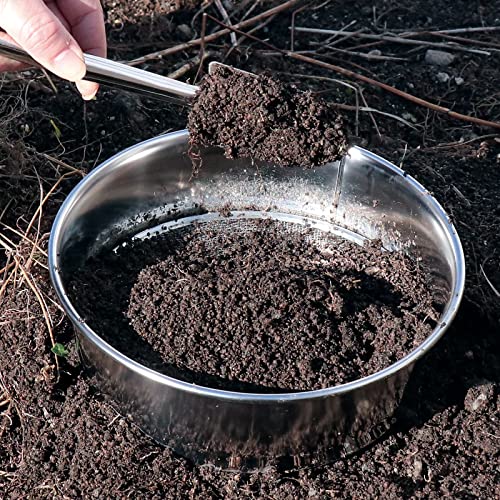 Wazakura stainless steel bonsai potting tool set with soil scoop and three interchangeable soil sieve mesh filters