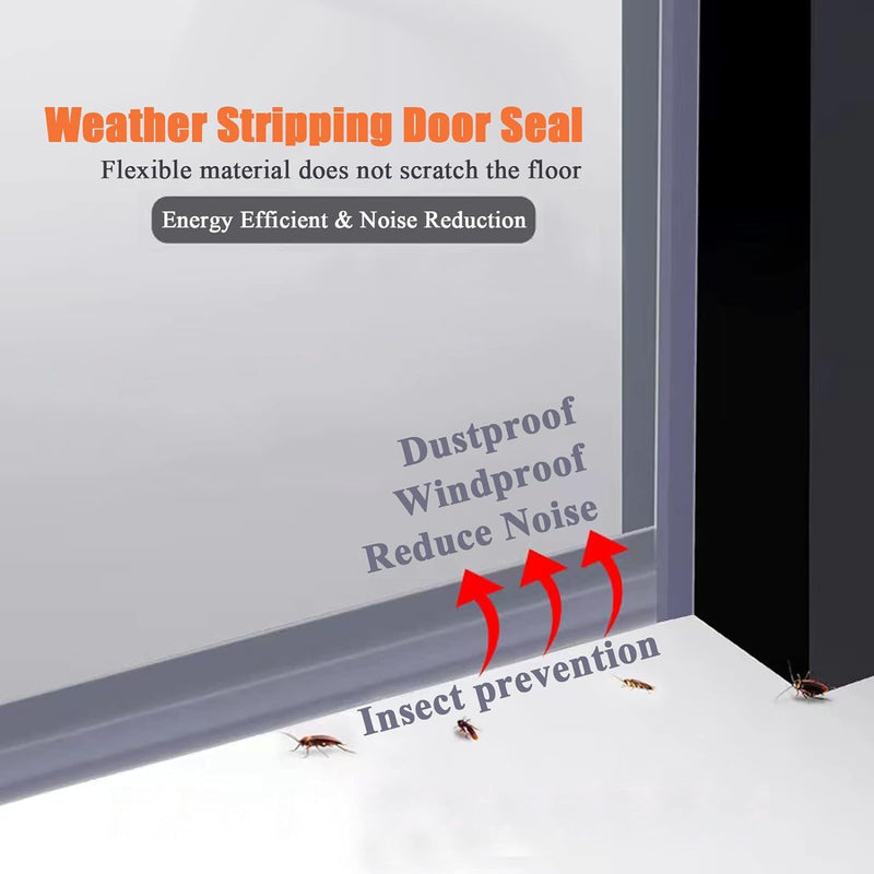 Upgraded 32.8FT Silicone Weather Stripping Door Seal, No Residue Glass Shower Door Seal Strip Under Door Draft Stopper Silicone Sealing Tape for Doors Windows Shower Glass Gap,Transparent,35MM 35 mm x 10 m