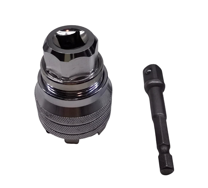 [Australia - AusPower] - Adjustable Winch Adapter for Cordless Drill，Fits Flattened Rod Drive Shafts of Various Sizes，3/8" Drive or 1/4" Hex Shank Drive 