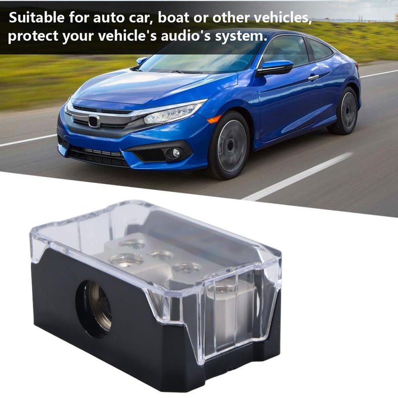 Ticha Power Distribution Block, 4 Way Power Distribution Cart 1 x 0GA Input 4 x 4GA Output Block Distribution Block Splitter for Car Boat Vehicle Audio