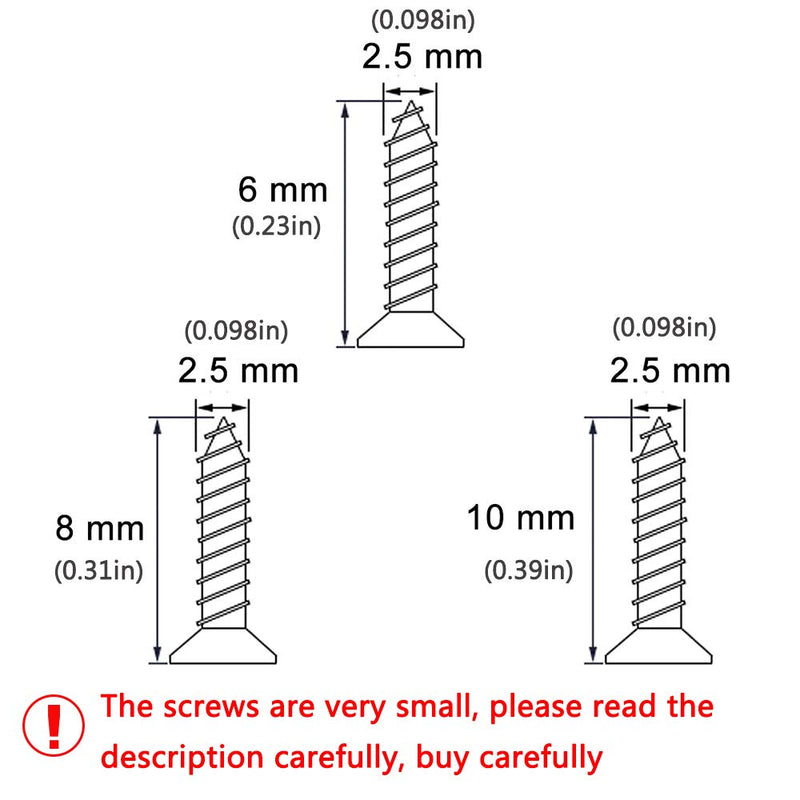 [Australia - AusPower] - newlng 1600pcs 2.5MM Small Screws Phillips Flat Head Cross Self Tapping Tiny Screw Cabinet Electronic Accessories Multifunctional DIY Micro Woodworking Mini Screw Set Gold Black Silver C 