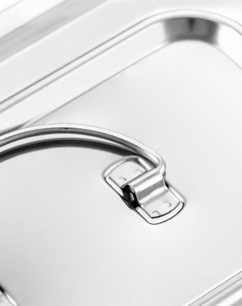 [Australia - AusPower] - QWORK Medical 201 Stainless Steel Instrument Tray Organizer Holder with Lid and Handle Grip for Surgical Medical Dental Instruments, 9.5" x 6.3" x 2" 9" 1 Pack 
