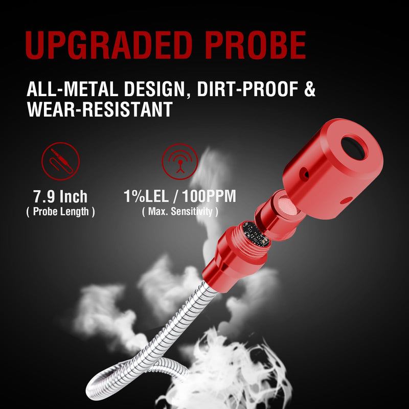 WJL-6000PRO Refrigerant Leak Detector, Freon Leak Detector with Dual Detection Modes PPM &%LEL, AC Leak Detector Kit for Auto AC Repair, R134a R12 R22 R410A CFCs HCFCs HFCs HFOs HCs