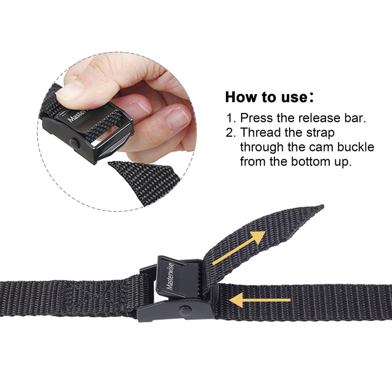 [Australia - AusPower] - Lashing Strap with Cam Buckles, Cinch Strap with Adjustable Buckle Tie Down Straps for Securing (3' x 0.75") 3' x 0.75" 