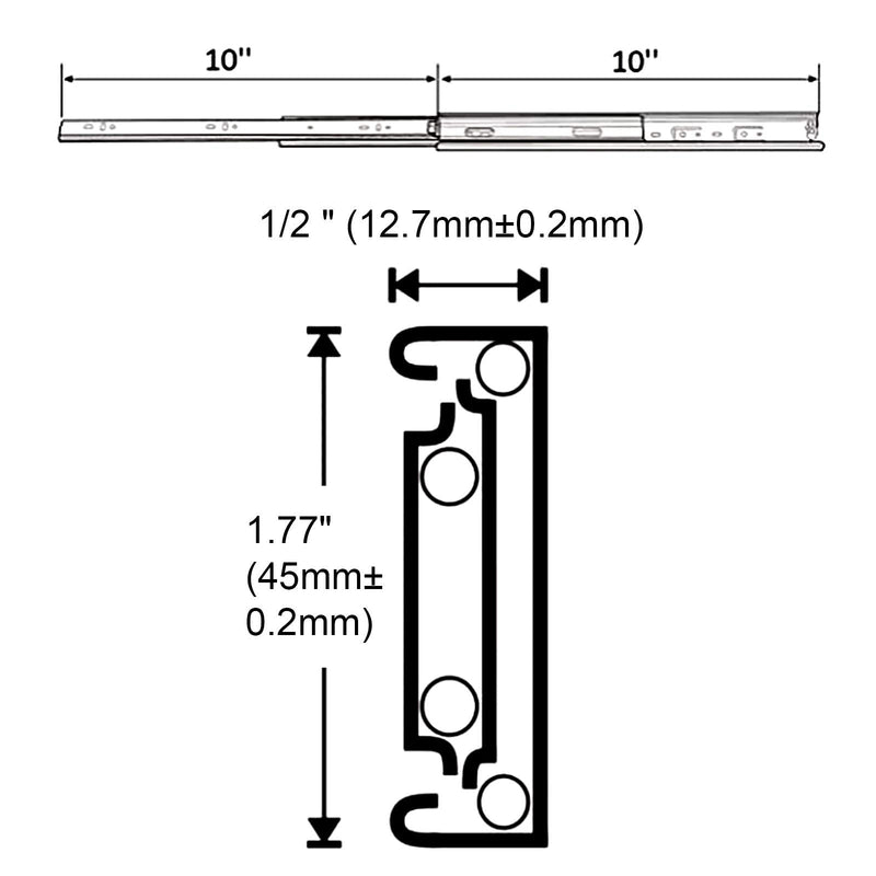 [Australia - AusPower] - Laigoo Heavy Duty Drawer Slides 8 Inch, Full Extension Drawer Slides, Ball Bearing Cabinet Drawers Slide, 1 Pair 