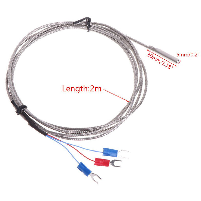 [Australia - AusPower] - RTD PT100 Temperature Sensor Stainless Steel 3 Wire Thermistor Probe for PID Temperature Controller Range -50≧~350＜C 
