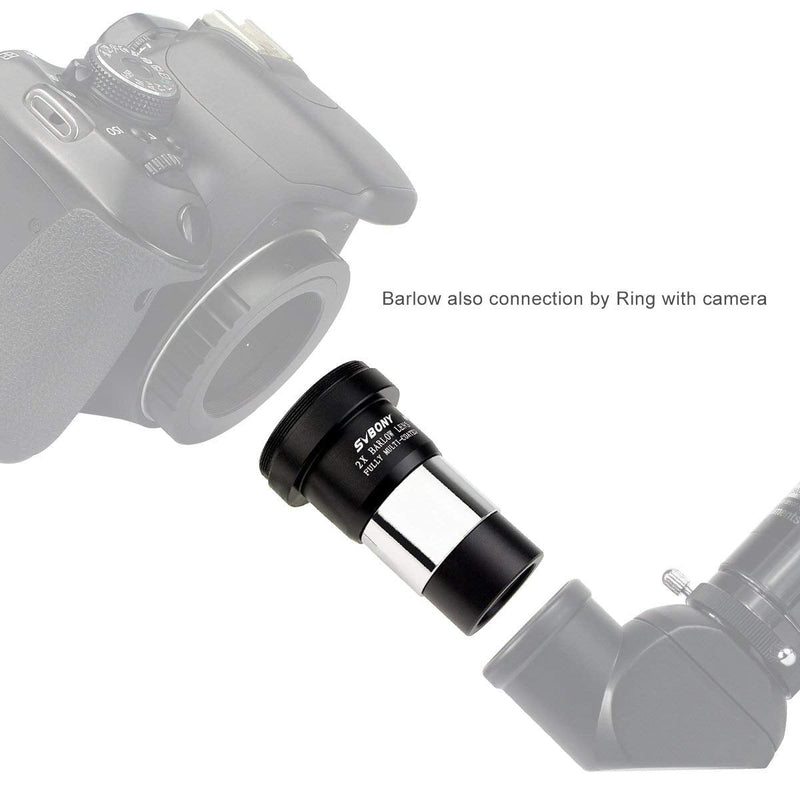 [Australia - AusPower] - SVBONY Barlow Lens 2X, 1.25 inch Barlow Lens with Multi Coated Broadband Green Film, Telescope Accessories with M42 Thread for Telescope Eyepiece 