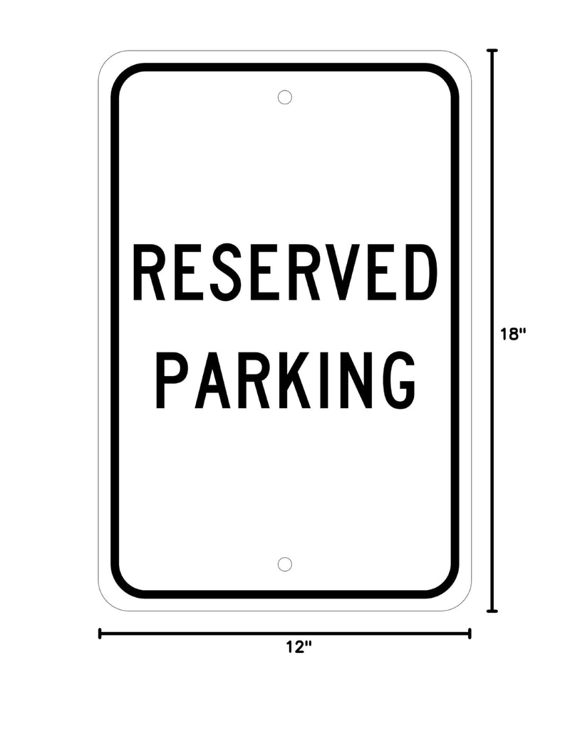 NMC TM5J Traffic Sign, "RESERVED PARKING", 12" Width x 18" Height, Aluminum, Black on White, 0.080" Thick Aluminum 0.080