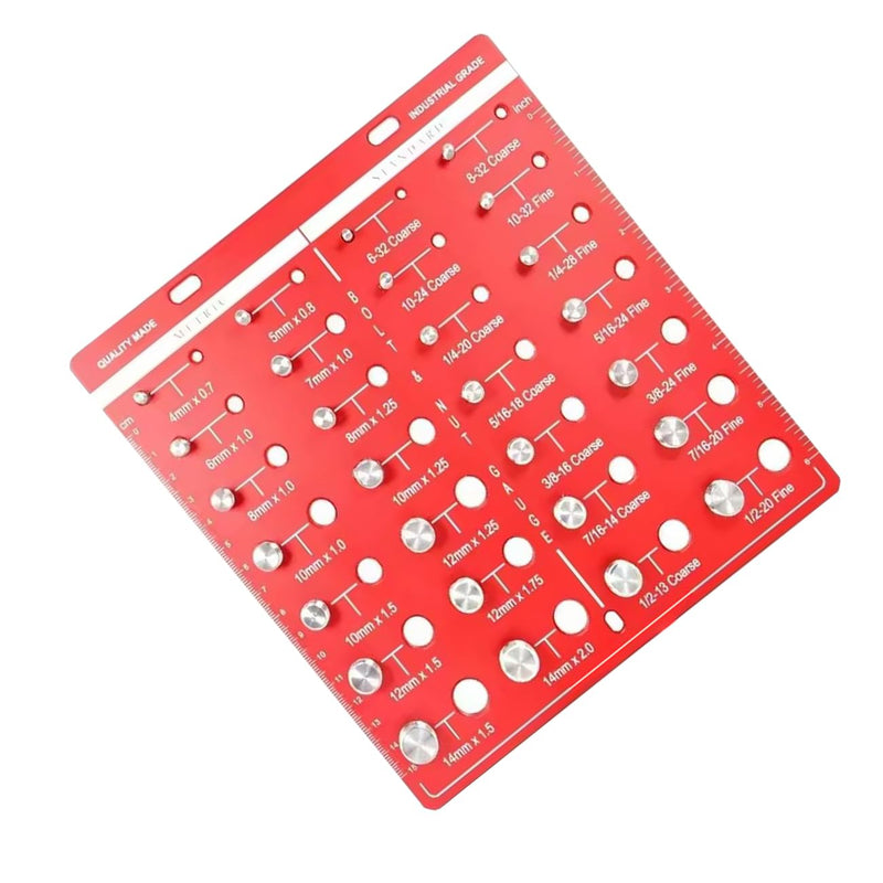 [Australia - AusPower] - 28 Thread Checker Nut and Bolt Thread Checker Bolt Size and Thread Gauge Bolt and Nut Identifier Gauge Bolt Gauge (Red Square 28 Size) Red Square 28 Size 