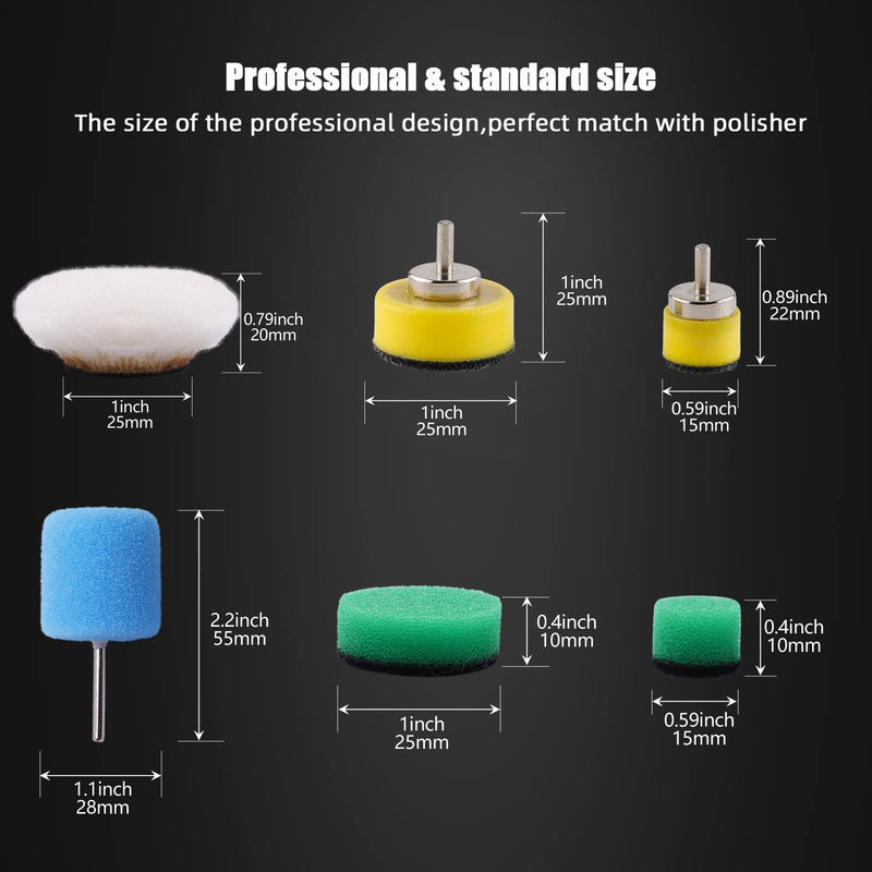 [Australia - AusPower] - Mini Buffing Polishing Pads, 30Pcs Mini Detail Polisher Pads Use On Rotary Tools, Cordless Electric Drill, Polisher Tool for Tight Area Detailing Polishing, for SPTA Polisher -SP-DP030USA 30Pcs DETAIL POLIHSING SETS + FLEXIBLE SHAFT 
