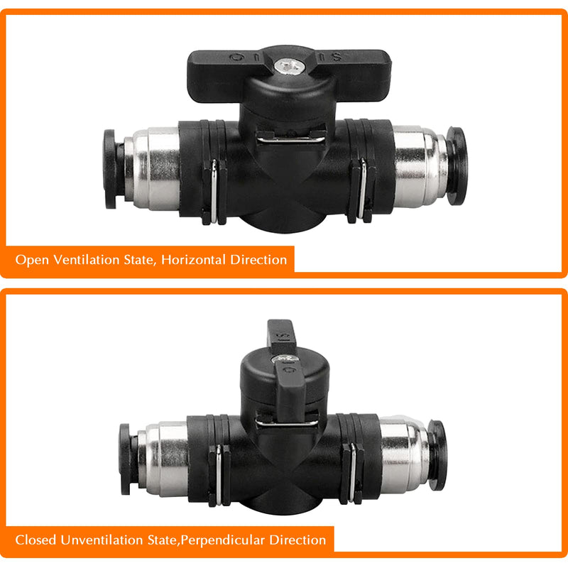 [Australia - AusPower] - 1/4 Push Connect Valve Pneumatic Ball Valve 1/4 inch Tube Quick Connect Valve Straight Union Air Flow Control Valve Tube Fittings air compressor valve 3Pack 1/4" OD 3 