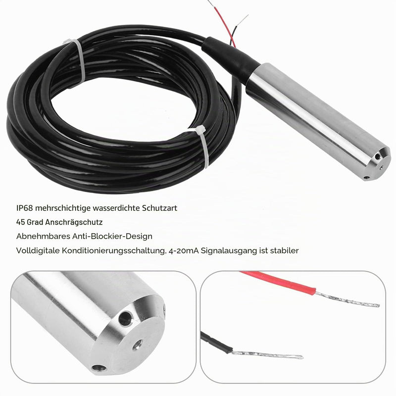 Level Sensor Water Level Sensor TL-136 24VDC 4-20mA Signal Output Precise Liquid Level Transmitter for Precise Level Measurement for Industrial Applications (0-2m) 0-2m