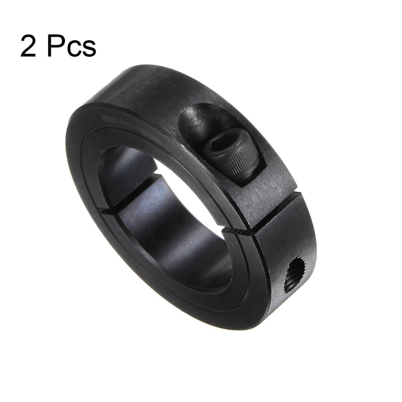[Australia - AusPower] - 2pcs Shaft Collars 1-5/8" Bore, 2-5/8" OD, 11/16" Width, Black Oxide Plating, Single Split Axle Clamp-On Collar Clamping Collar with Set Screw 