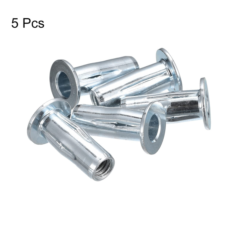 [Australia - AusPower] - uxcell 5/16-18 Multi-Grip Rivet Nuts, 5pcs Pre-Bulbed Shank Flat Head Threaded Insert Nut Carbon Steel Plus Nuts for Construction Industrial 