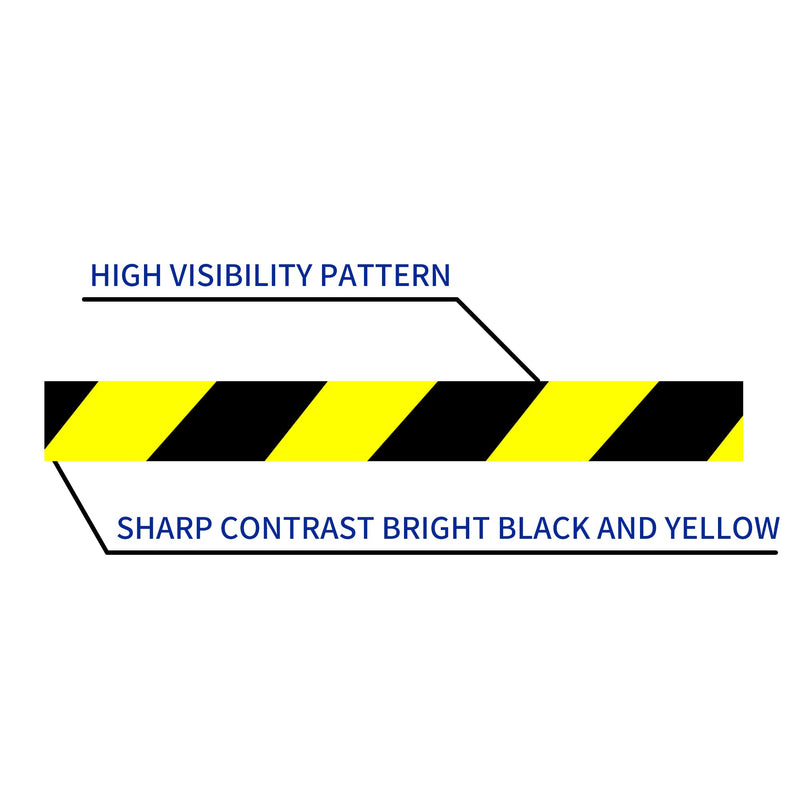 TAPEBEAR Hazard Caution Tape, 2inch x 150 Feet(50yds) Self Adhesive Warning Tape for Steps, High Visibility Yellow Black Tape for Halloween Outdoor Construction Warning, Danger Zone black and yellow/1roll