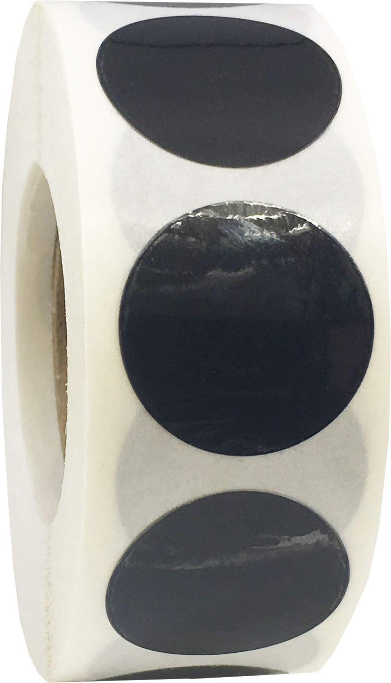 Laminated Black Color Coding Labels for Organizing Inventory 0.75 Inch Round Circle Dots 500 Total Adhesive Stickers On A Roll