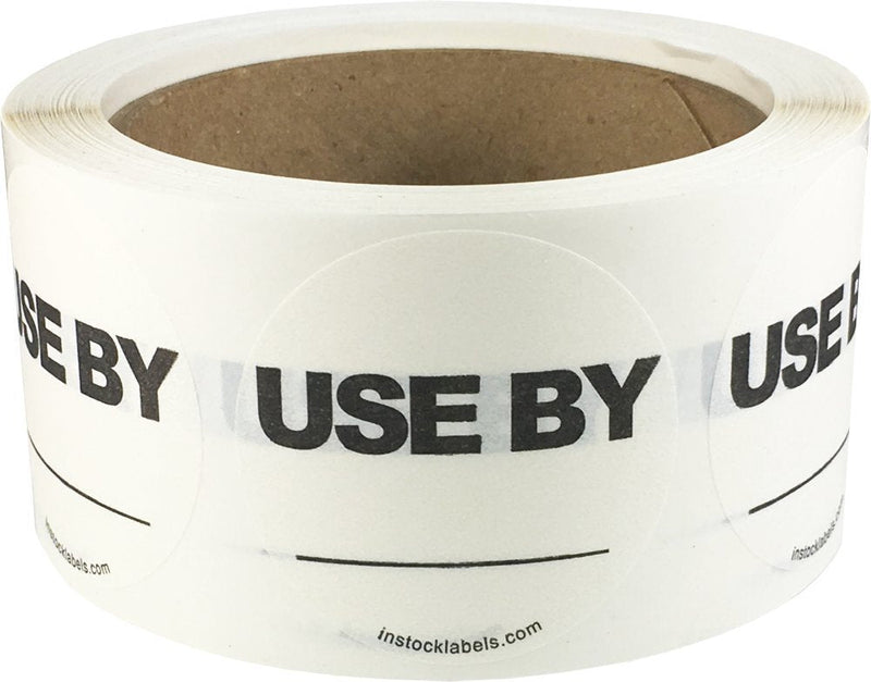 Dissolvable Use By Labels with Blank Space for Food Rotation Shelf Life Prep 2 Inch Round Circle Dots 500 Adhesive Stickers