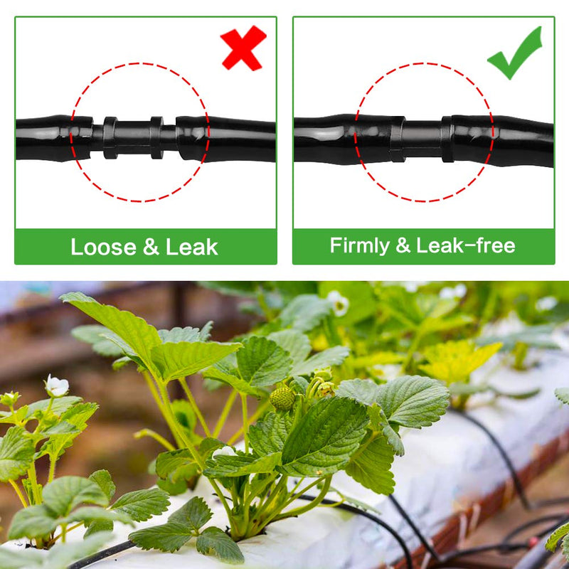 [Australia - AusPower] - 1/4 Inch Drip Irrigation Fittings Kit, 130 Pieces Drip Irrigation Parts for 1/4" Irrigation Tubing for Garden Lawn, Drip Line Barbed Connectors - 60 Couplings, 40 Tees, 20 Elbows, 10 End Plugs 4/7mm Drip Fittings Set-130P 
