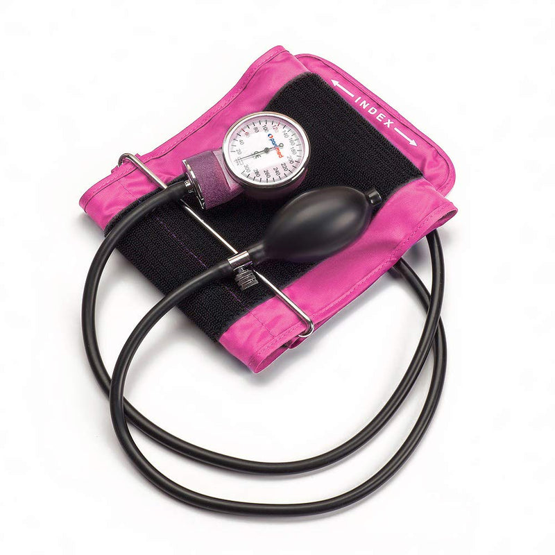 [Australia - AusPower] - PARAMED Aneroid Sphygmomanometer – Manual Blood Pressure Cuff with Universal Cuff 8.7-16.5" and D-Ring – Carrying Case in The kit – Pink – Stethoscope Not Included 