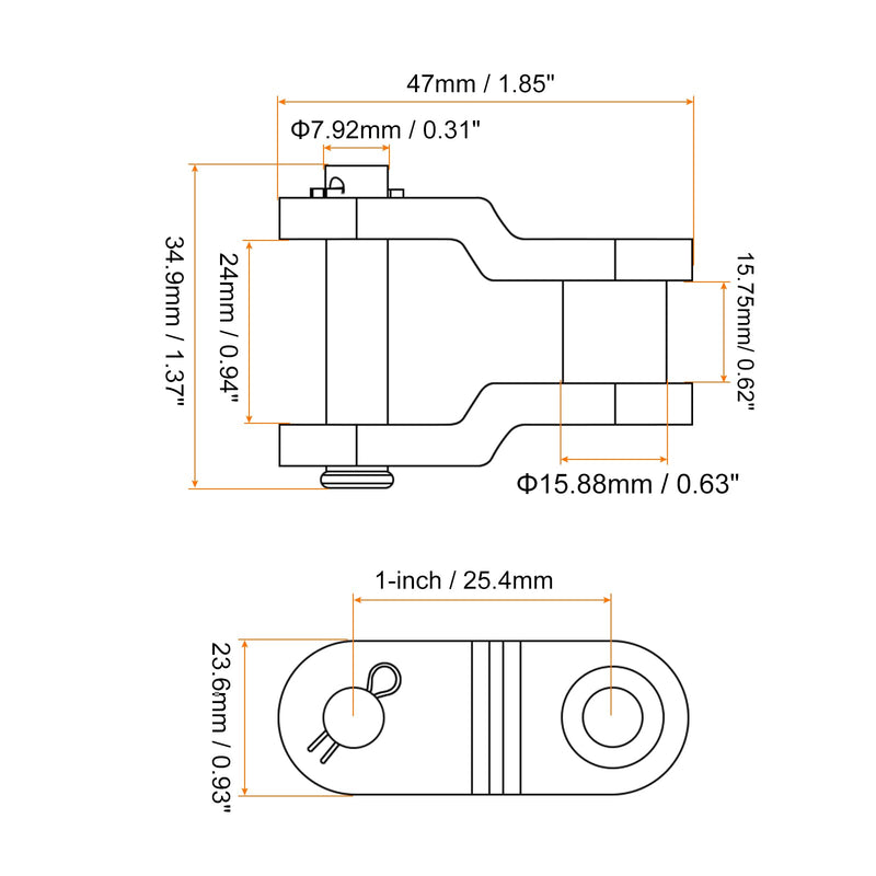 [Australia - AusPower] - uxcell 5Pcs #80 Chain Offset Half Link Roller, 1" Pitch Carbon Steel, Standard Chain End Connector Split Links for 16A Chain 