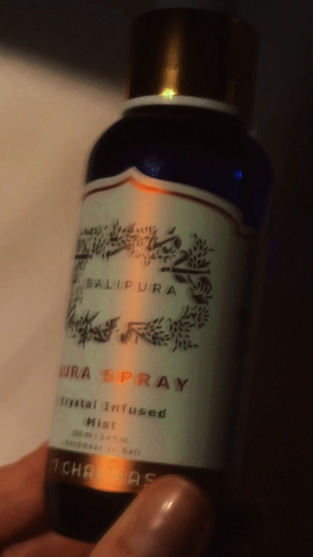 BALIPURA 7 Chakra Crystal Infused Aura Spray, Aromatherapy Mist, 3.4 fl oz