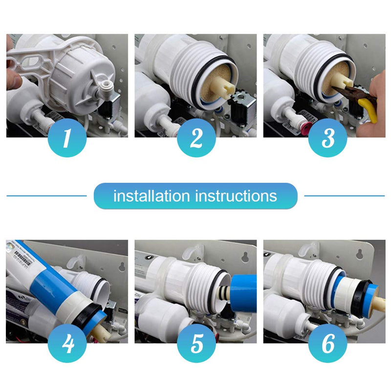[Australia - AusPower] - 2pcs Reverse Osmosis Parts Water Filter Membrane, RO Membrane Reverse Osmosis Water Filter 75gdp Replacement Membrane Water Filter Fits Under Sink RO Drinking Water Cleaning System Universal 