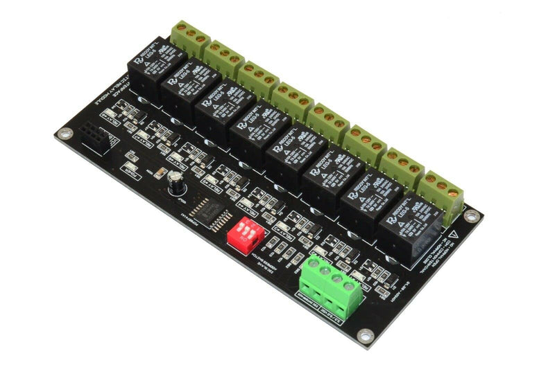 8 Channel I2C Interface Relay Module for Arduino, Raspberry PI, Home Assistant YAML, ESP32, 10A Peak LED Indicator, SPDT Switch Contacts, AC DC Voltage Control, I2C I/O pin Expander