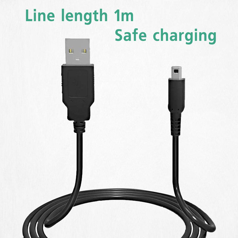 [Australia - AusPower] - 3DS USB Charger Cable, Power Charging Lead for Nintendo New 3DS XL/New 3DS/ 3DS XL/ 3DS/ New 2DS XL/New 2DS/ 2DS XL/ 2DS/ DSi/DSi XL Black 