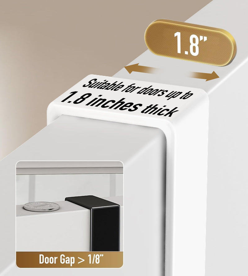 [Australia - AusPower] - Over The Door Hooks Hanger with Extended Arms for Easy Use by Women - Bathroom Accessories and Towel Rack Organization - 1 Pack, White Pack of 1 