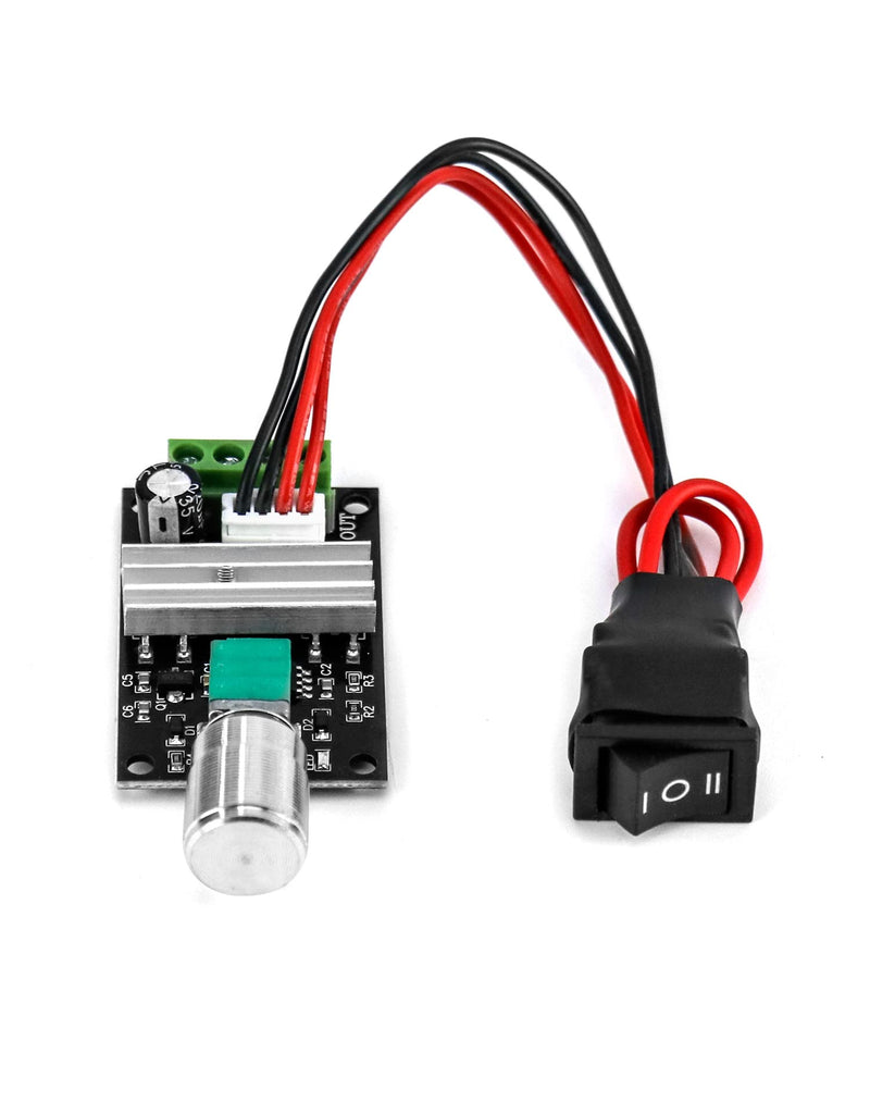 [Australia - AusPower] - QWORK 1203BB 6V 12V 24V 3A 80W DC Motor Speed Controller (PWM) Adjustable Reversible Motor Driver Switch 