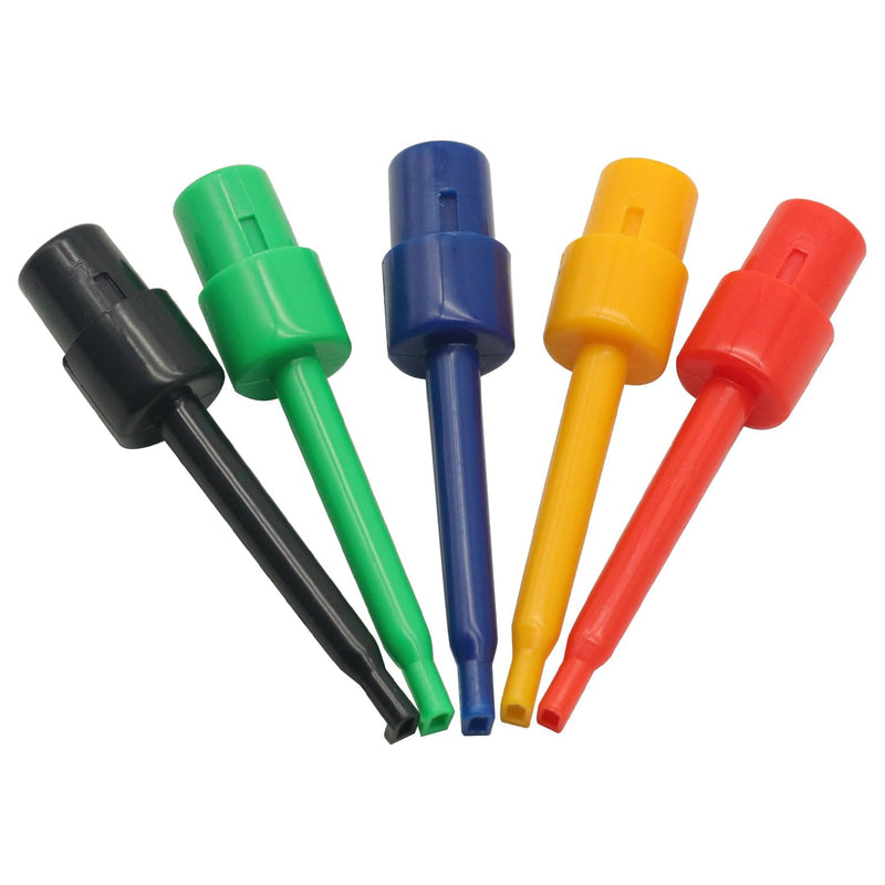 [Australia - AusPower] - 10Pcs Single Test Hook Clip Test Probe for Electronic Testing IC Grabber Large Size Round Crocodile Clip Hook Test Clips 