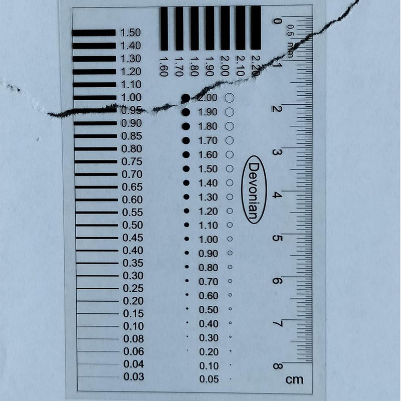[Australia - AusPower] - Namvo Point and Line Measuring Device, Spot Card, Crack Width Ruler, Split Ruler, Comparison Card, Trachoma Comparison Sheet, Crack Comparison Ruler, Important Tools for Fault Measurement 