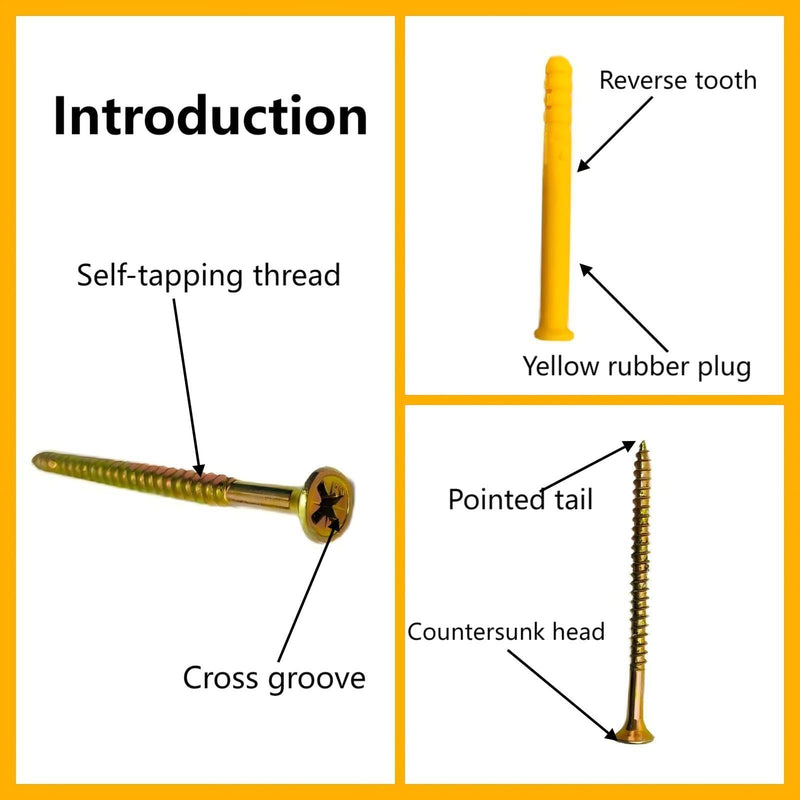 [Australia - AusPower] - Galvanized Steel Expansion Bolts (M6×60mm)-Installation for Concrete, Walls, Shelving and Outdoor Fixtures,Each Pack Contains 80 Items. 