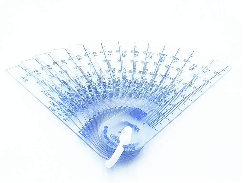 [Australia - AusPower] - BESNIN Plastic Feeler Gauge 13 in 1 Gap Measuring Tool 0.05-1 mm Metric and Inch Marked for Measuring Gap Width Thickness 