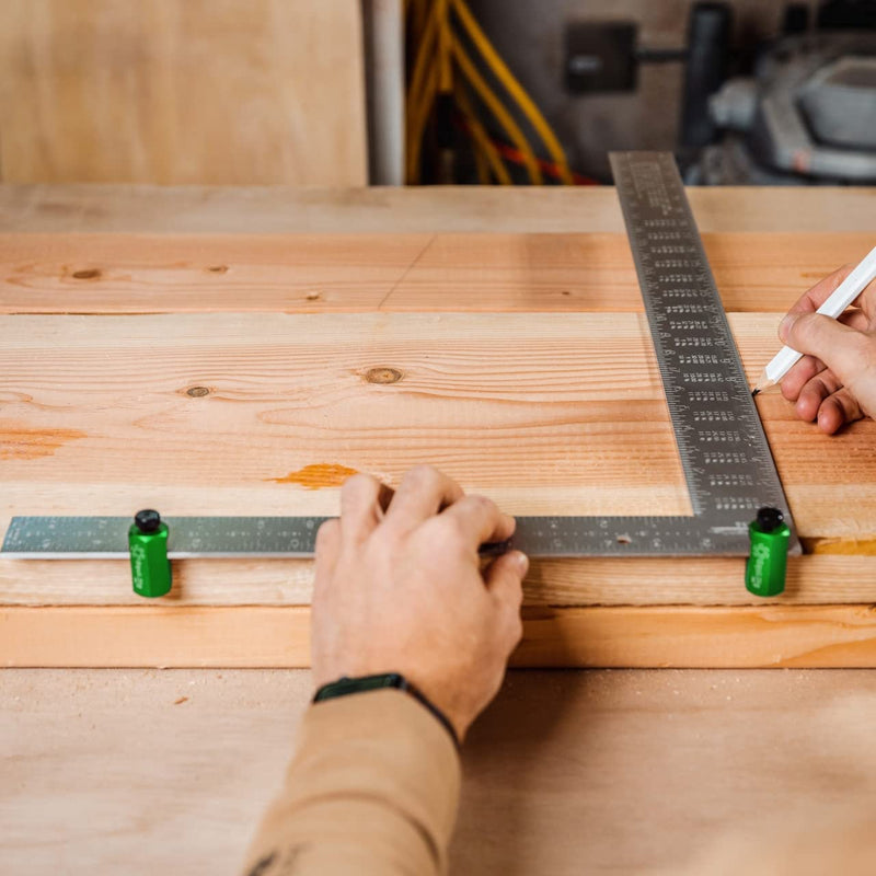 Tall Stair Gauges for Layout Framing Square Attachment Rip Guide Speed Square Jigs Made in USA (Green)
