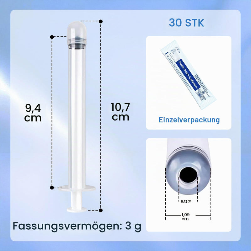 EDWERD Med Sterile Vaginal Cream Applicators - Individually Packed Plastic Applicator for Ointments, Gels & Creams with Dosage Markings, Disposable, 30 Packs (3 g) 3g