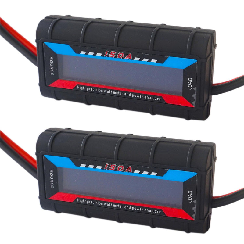[Australia - AusPower] - 2Pcs 200A RC Watt Meter, DC 0-60V High Precision Power Analyzer, Volt Amp Watt Checker with Digital LCD Screen for Voltage/Current/Power/Charge/Energy Measurement 200A 60V 