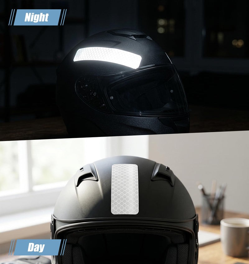 30 Pcs Reflective Stickers for Helmet, White Reflective Tape Safety White Outdoor Waterproof Tape Use on Bike/Truck/Car/Motorcycle/Clothing/Helmet 2.36" X 1.18"