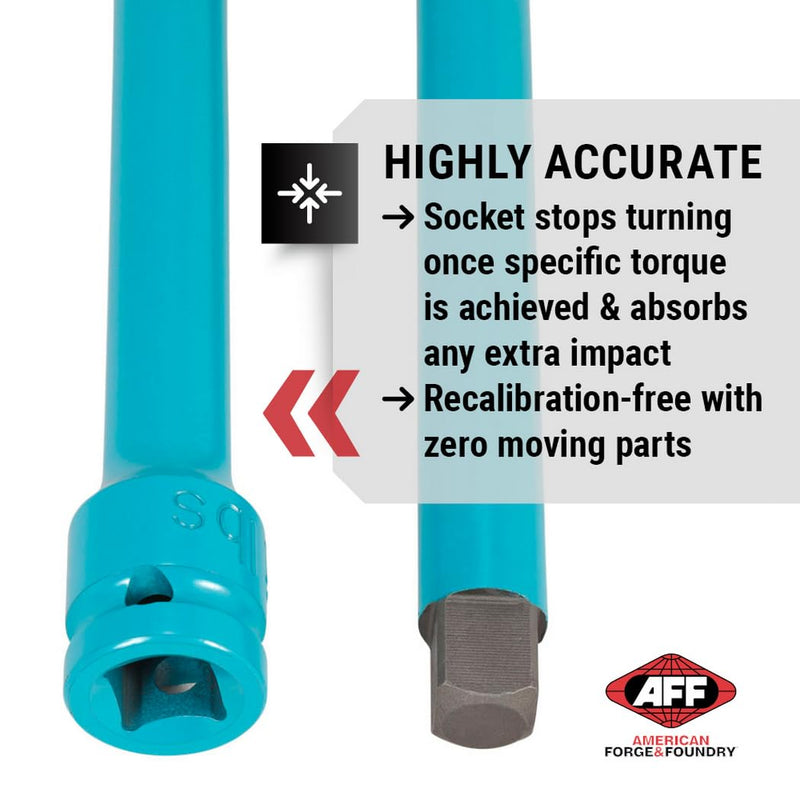 [Australia - AusPower] - AFF Torque Limiting Extension, 1/2" Drive, 150 ft/lbs, Turquoise, 40150 Single 150 ft-lbs 