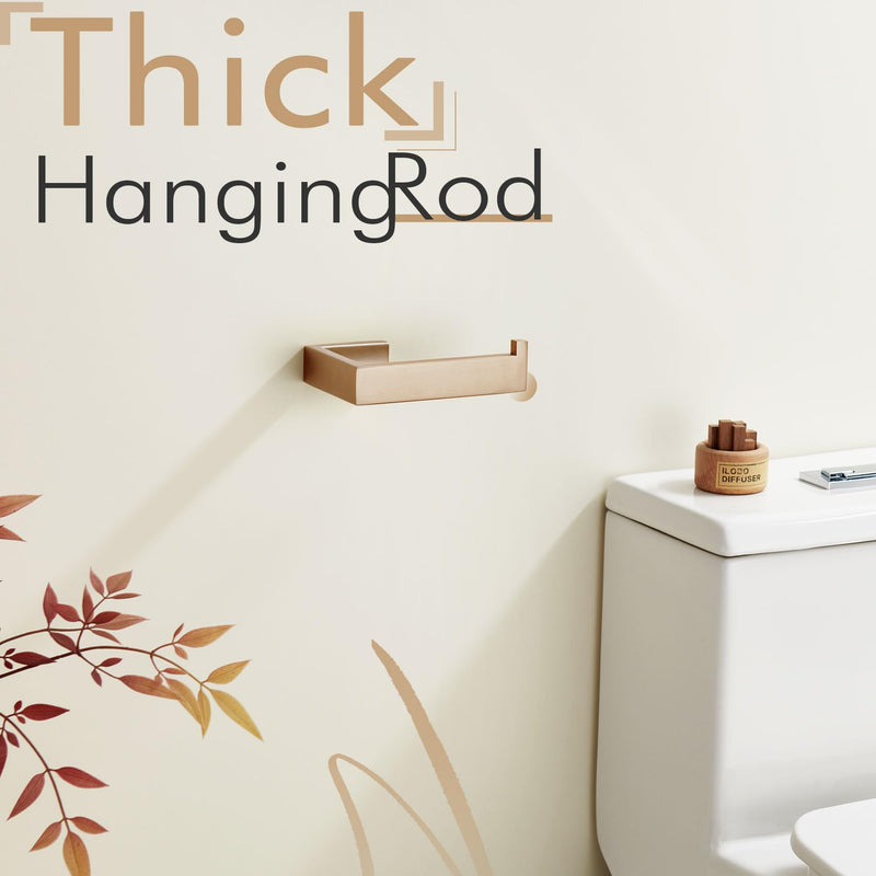 KOKOSIRI Toilet Paper Holder Wall Mount Tissue Paper Dispenser for Kitchen Bathroom Washroom Toilet Roll Holder Champagne Bronze Stainless Steel B2009CPG 1