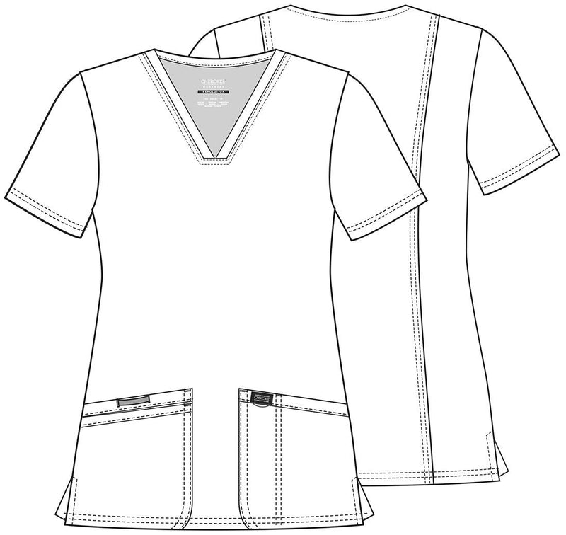 [Australia - AusPower] - V-Neck Scrubs for Women Workwear Revolution, Soft Stretch, Easy Care WW620 Medium Black 