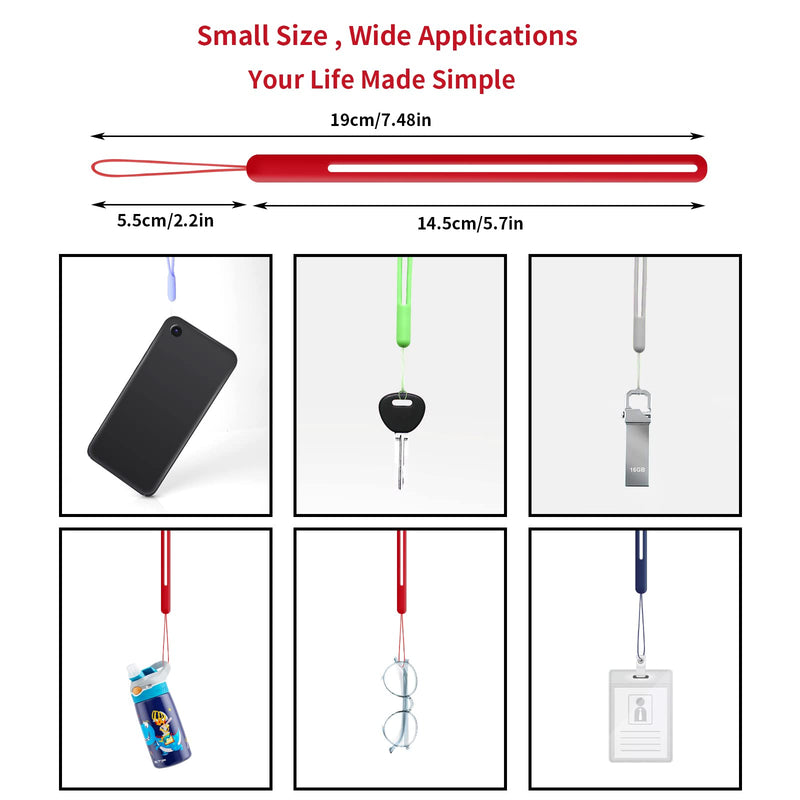 [Australia - AusPower] - Cobee Hand Wrist Strap Lanyard, 12 Pcs Silicone Phone Lanyard Straps Cell Phone Wrist Lanyard Strap Colorful Wrist Lanyard for Universal Mobile Phone USB Drive Keychains Wallet Mp3 Mp4 Cameras Badge 