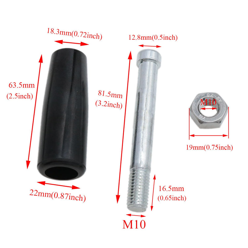 [Australia - AusPower] - yukata Revolving Handle Lathe Handle Marine Winch Handle Trailer Jack Handle Crank Handwheel M10 Threaded Handle with nut 2pcs 